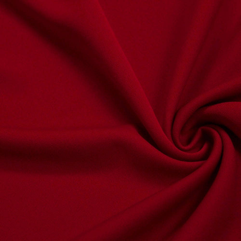 Evie RED Polyester (Not Neoprene) Scuba Double Knit Fabric by the Yard - 10021