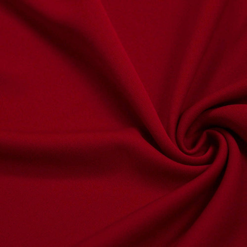 Evie RED Polyester (Not Neoprene) Scuba Double Knit Fabric by the Yard - 10021