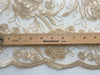 Dakota CHAMPAGNE Polyester Corded Floral Embroidery on Mesh Lace Fabric by the Yard - 10043
