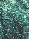 Allie TEAL 3D Floral Polyester Satin Rosette with Sequins Fabric by the Yard - 10051