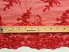 Callie RED Polyester Floral Corsage Embroidery on Mesh Lace Fabric by the Yard - 10025