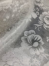 Juliet SILVER Floral Brocade Chinese Satin Fabric by the Yard - 10053