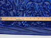 Phoebe ROYAL BLUE Sequins on Mesh Lace Fabric by the Yard - 10062