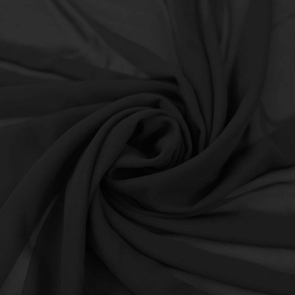 Danielle BLACK Polyester Hi-Multi Chiffon Fabric by the Yard - 10075