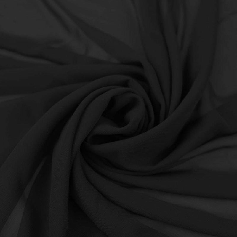 Danielle BLACK Polyester Hi-Multi Chiffon Fabric by the Yard - 10075