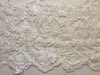 Diana IVORY Polyester Corded Floral Embroidery on Mesh Lace Fabric by the Yard - 10064