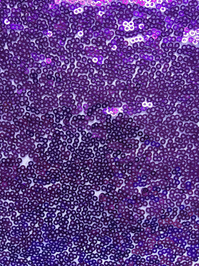 Leila PURPLE Sequins on Mesh Fabric by the Yard - 10050