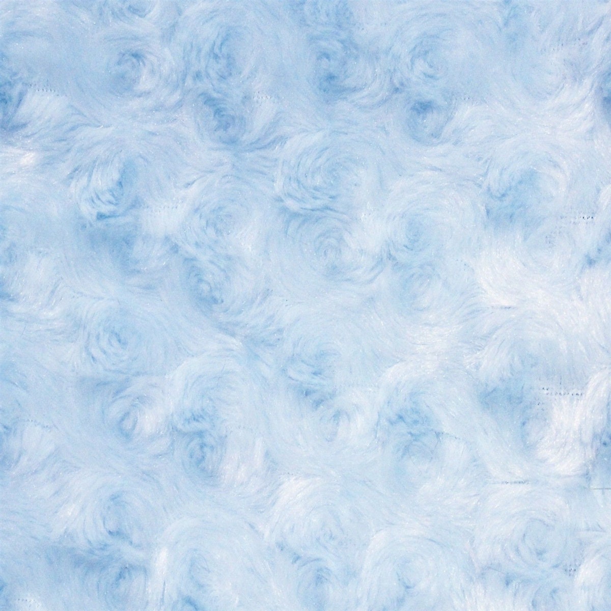 Ruth LIGHT BLUE Cuddle Minky Rosette Soft Faux Fur Fabric by the Yard - 10083