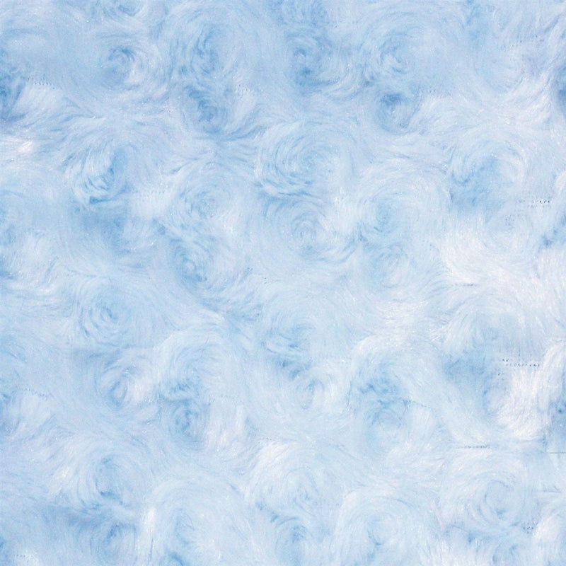 Ruth LIGHT BLUE Cuddle Minky Rosette Soft Faux Fur Fabric by the Yard - 10083