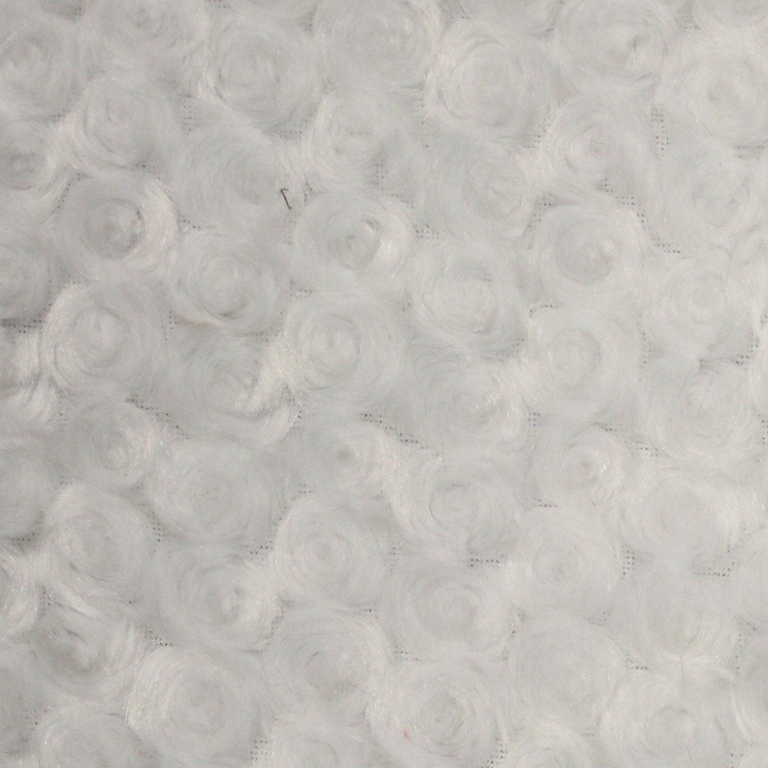 Ruth WHITE Cuddle Minky Rosette Soft Faux Fur Fabric by the Yard - 10083
