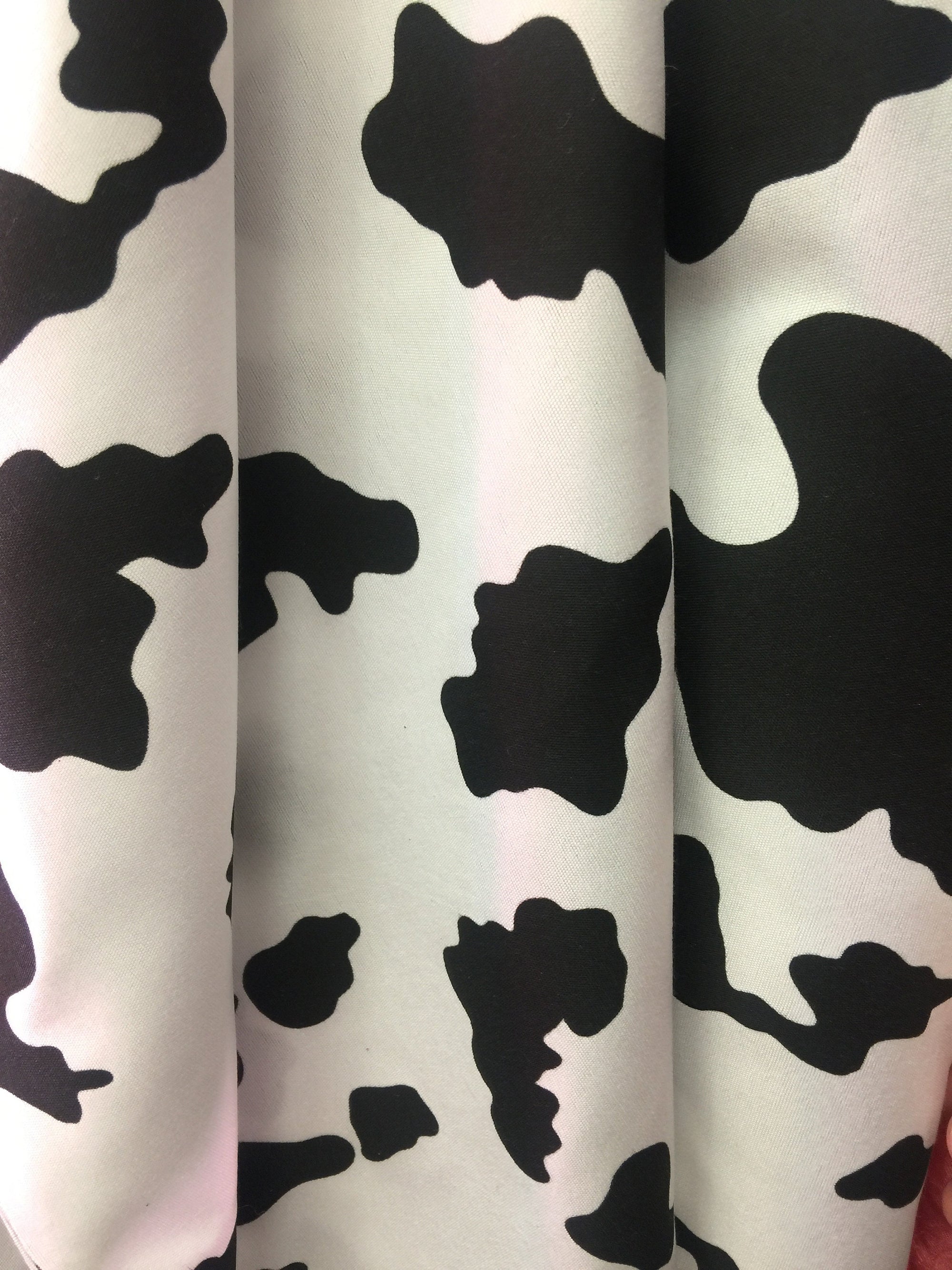 Kendra BLACK & WHITE Cow Print Light Weight Polyester Cotton Fabric by the Yard for Wall, Nursery, Farmhouse, Home, Vintage Decor - 10092