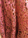Harmony PINK GOLD Foil and Sequins Open Weave Lace Fabric by the Yard - 10023