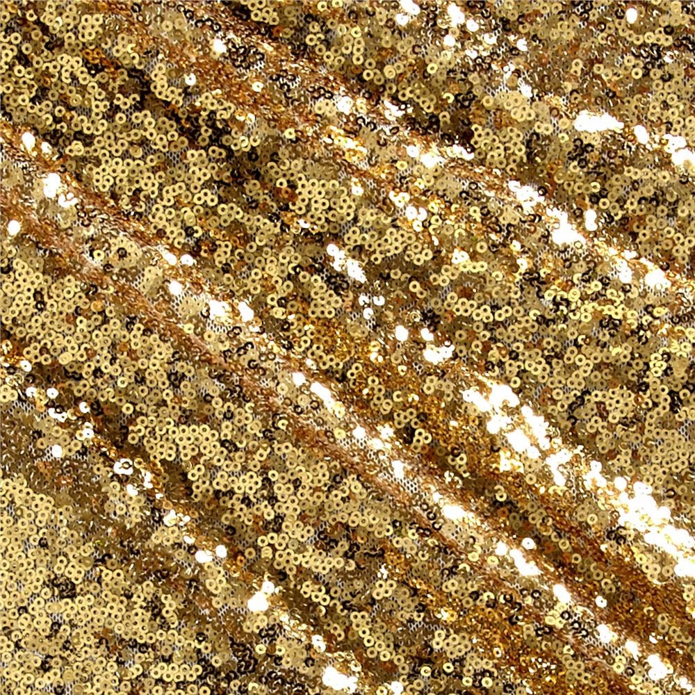 Leila GOLD Sequins on Mesh Fabric by the Yard - 10050