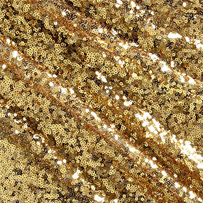 Leila GOLD Sequins on Mesh Fabric by the Yard - 10050