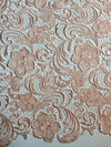 Maggie BLUSH PEACH Guipure Venice Heavy Lace Fabric by the Yard - 10019