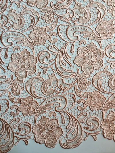 Maggie BLUSH PEACH Guipure Venice Heavy Lace Fabric by the Yard - 10019