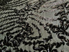 Miranda BLACK Vines and Leaves Sequins on BLACK Mesh Lace Fabric by the Yard - 10061