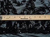 Miranda BLACK Vines and Leaves Sequins on BLACK Mesh Lace Fabric by the Yard - 10061