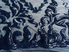 Miranda NAVY BLUE Vines and Leaves Sequins on NAVY Mesh Lace Fabric by the Yard - 10061