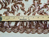 Miranda CHAMPAGNE Vines and Leaves Sequins on CHAMPAGNE Mesh Lace Fabric by the Yard - 10061