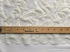 Miranda OFF WHITE Vines and Leaves Sequins on WHITE Mesh Lace Fabric by the Yard - 10061