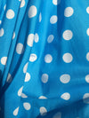 Alicia WHITE 0.5" Polka Dots on TURQUOISE Polyester Cotton Fabric by the Yard - 10099