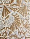 Gia CHAMPAGNE Geometric Sequins on Mesh Lace Fabric by the Yard - 10101