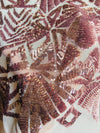 Gia DUSTY PINK Geometric Sequins on Mesh Lace Fabric by the Yard - 10101
