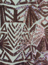 Gia DUSTY PINK Geometric Sequins on Mesh Lace Fabric by the Yard - 10101