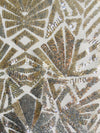 Gia SILVER Geometric Sequins on Mesh Lace Fabric by the Yard - 10101