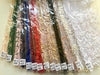 Daphne ROYAL BLUE Faux Pearls Beaded Flowers and Vines Lace Embroidery on Mesh Fabric by the Yard - 10103