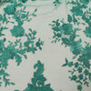 Teagan TEAL GREEN Damask Design Embroidered on Mesh Lace Fabric by the Yard - 10027