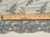 Callie GREY Polyester Floral Corsage Embroidery on Mesh Lace Fabric by the Yard - 10025