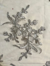 Callie GREY Polyester Floral Corsage Embroidery on Mesh Lace Fabric by the Yard - 10025