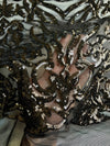 Phoebe BLACK Sequins on Mesh Lace Fabric by the Yard - 10062