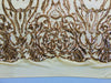 Phoebe GOLD Sequins on Mesh Lace Fabric by the Yard - 10062