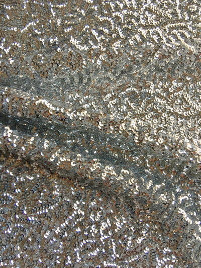 Bianca SILVER Allover Sequins on Mesh Fabric by the Yard - 10104