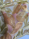 Arielle GOLD Leaf Paisley Foil and Sequins on Mesh Lace Fabric by the Yard - 10068