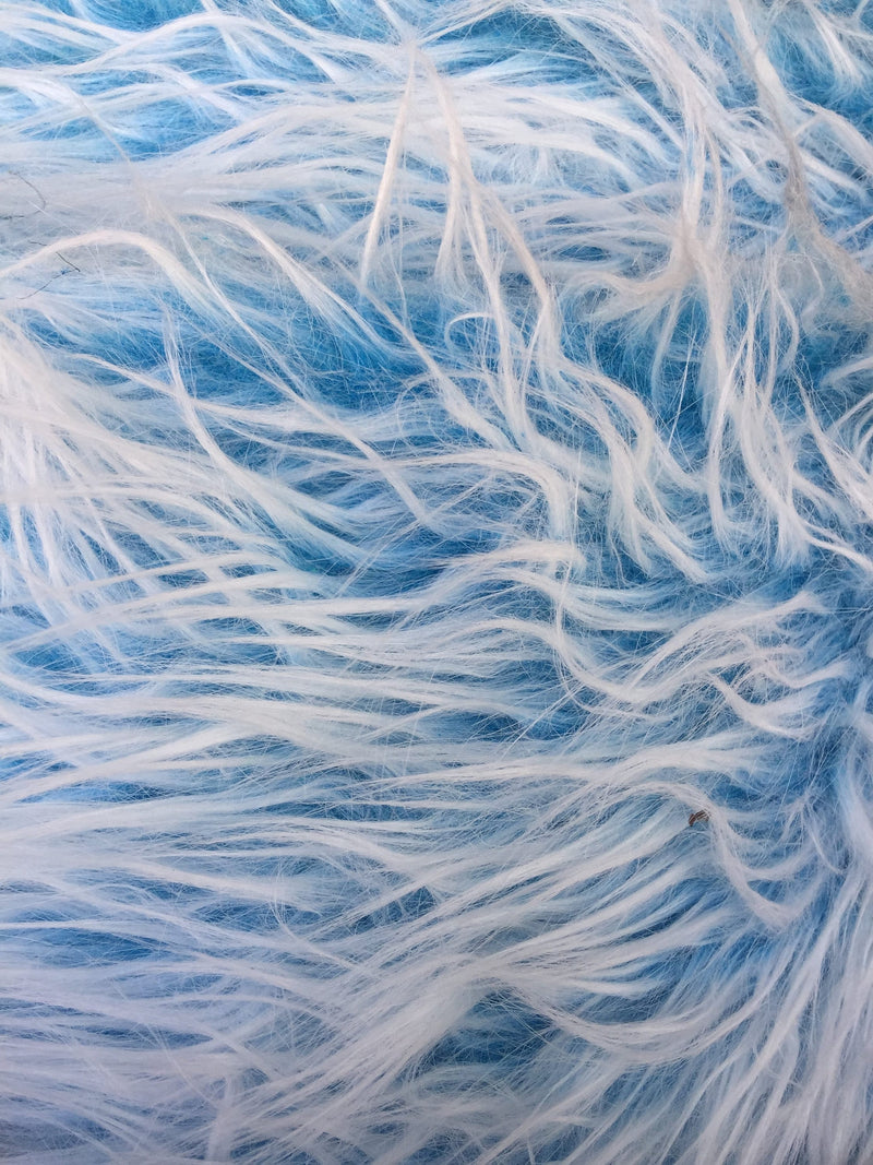 Bethany TURQUOISE Frost Mongolian Long Pile Soft Faux Fur Fabric for Fursuit, Cosplay Costume, Photo Prop, Trim, Crafts, etc.
