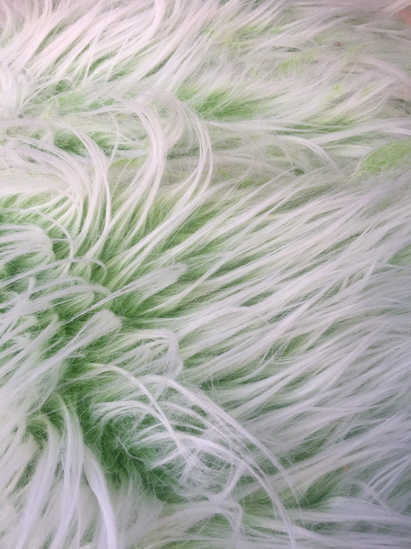 Bethany LIME GREEN Frost 2.5 Inch Mongolian Long Pile Soft Faux Fur Fabric for Fursuit, Cosplay Costume, Photo Prop, Trim, Crafts - 10122