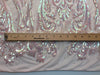 Alaina BLUSH PINK IRIDESCENT Curlicue Sequins on Mesh Lace Fabric by the Yard - 10018