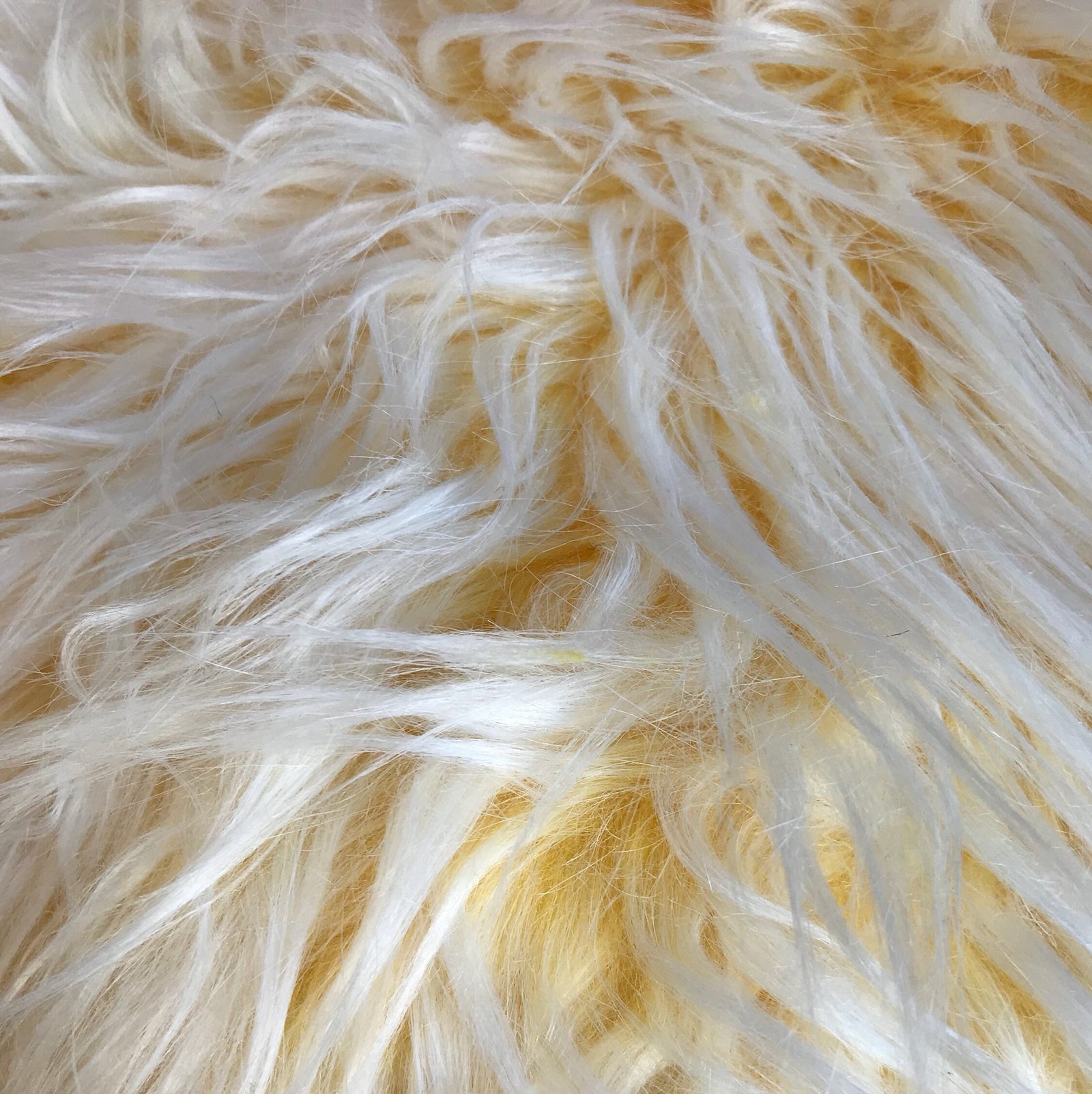 Bethany YELLOW Frost 2.5 Inch Mongolian Long Pile Soft Faux Fur Fabric for Fursuit, Cosplay Costume, Photo Prop, Trim, Throw Pillow, Crafts