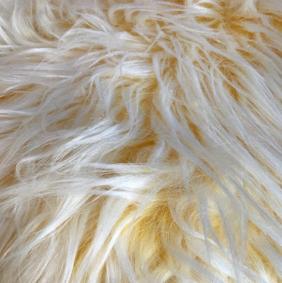 Bethany YELLOW Frost 2.5 Inch Mongolian Long Pile Soft Faux Fur Fabric for Fursuit, Cosplay Costume, Photo Prop, Trim, Throw Pillow, Crafts