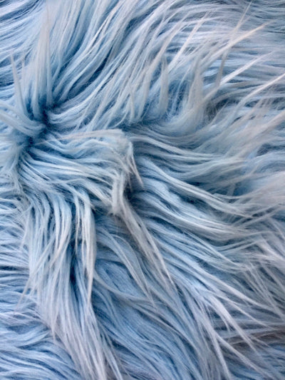 Eden LIGHT BLUE Shaggy Long Pile Soft Faux Fur Fabric for Fursuit, Cosplay Costume, Photo Prop, Trim, Throw Pillow, Crafts
