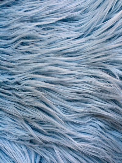 Eden LIGHT BLUE Shaggy Long Pile Soft Faux Fur Fabric for Fursuit, Cosplay Costume, Photo Prop, Trim, Throw Pillow, Crafts