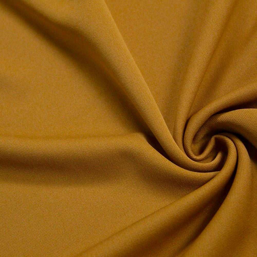 Evie MUSTARD Polyester (Not Neoprene) Scuba Double Knit Fabric by the Yard - 10021