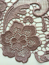Maggie DARK MAUVE Guipure Venice Heavy Lace Fabric by the Yard - 10019