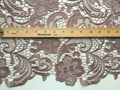 Maggie DARK MAUVE Guipure Venice Heavy Lace Fabric by the Yard - 10019