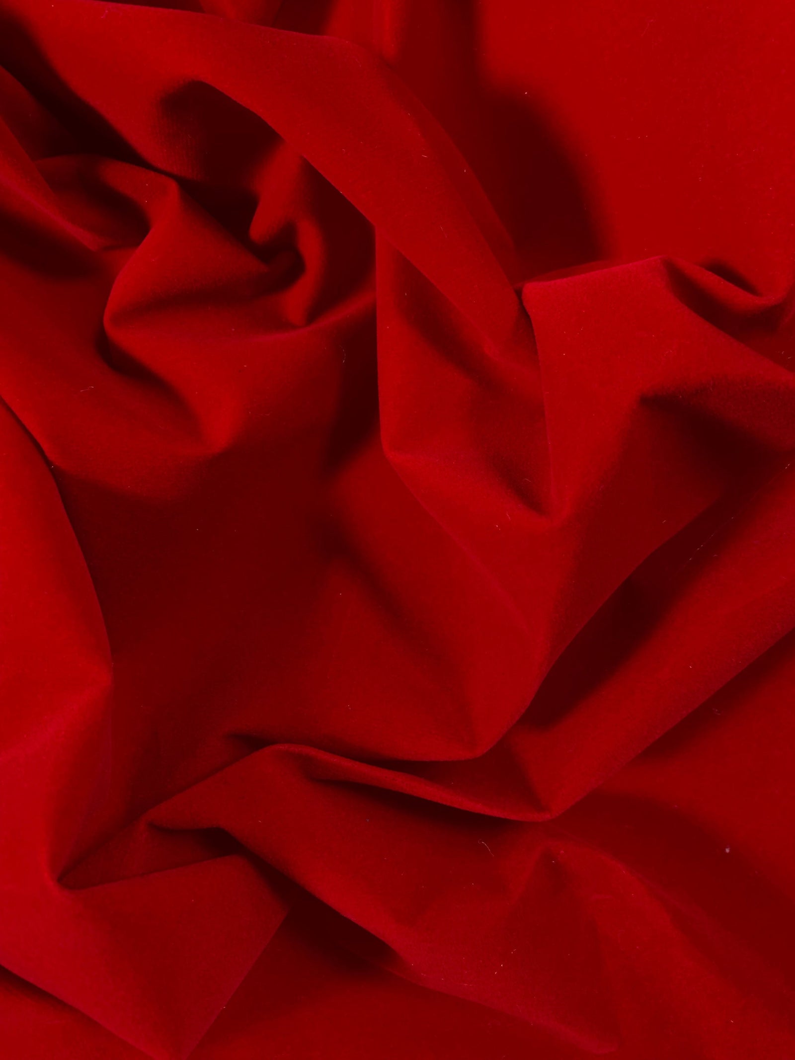 Camryn RED Polyester Non-Stretch Velvet Fabric for Light Use Upholstery, Book Cover, Headboard, Lining, Costumes, Crafts - 10126