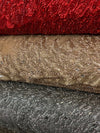 Gracie CHAMPAGNE Vegas Peacock Beaded Sequins Embroidered on Mesh Lace Fabric by Panel - 10012